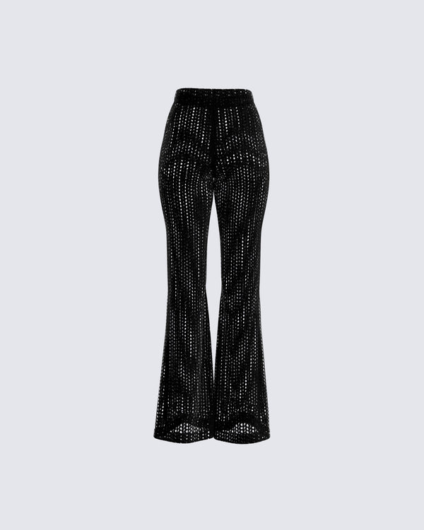 Finesse Melissa Black Crochet Pant
