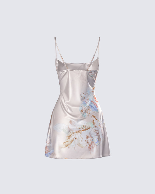Finesse Melody Renaissance Print Mini Dress