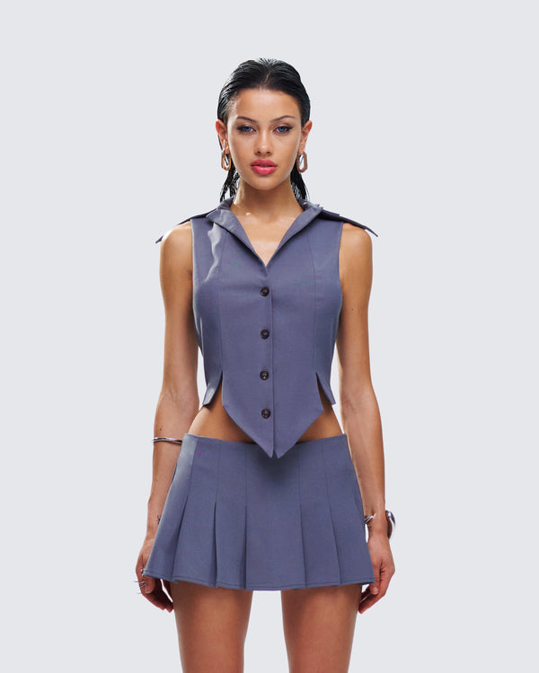 Finesse Metin Charcoal Sleeveless Shirt