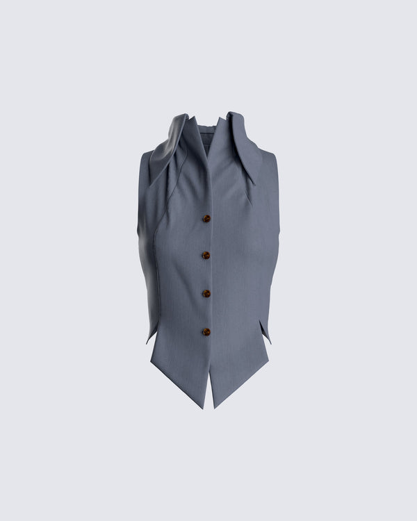 finesse Metin Charcoal Sleeveless Shirt