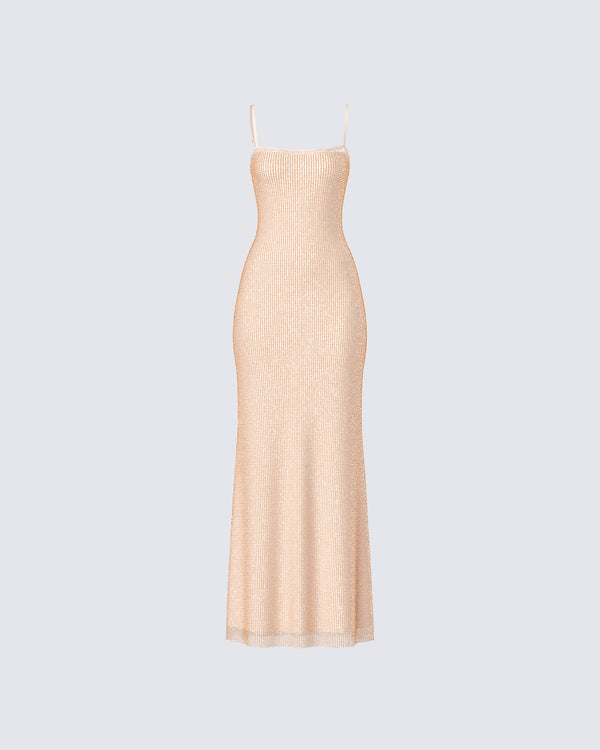 finesse Michal Gold Sequin Maxi Dress