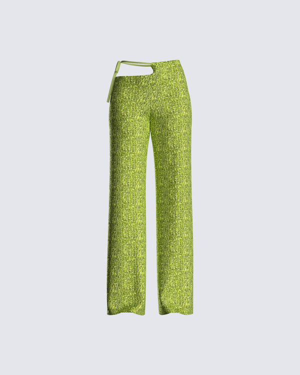 finesse Mila Lime Sequin Pant