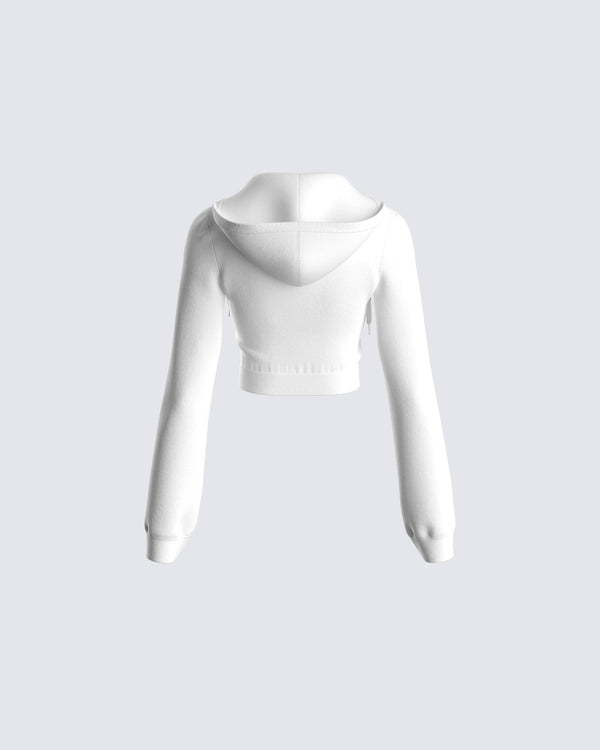 Finesse Miles White Zip Up Hoodie