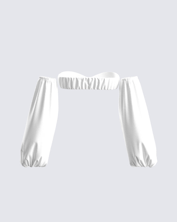 Finesse Milly White Poplin Bra Top