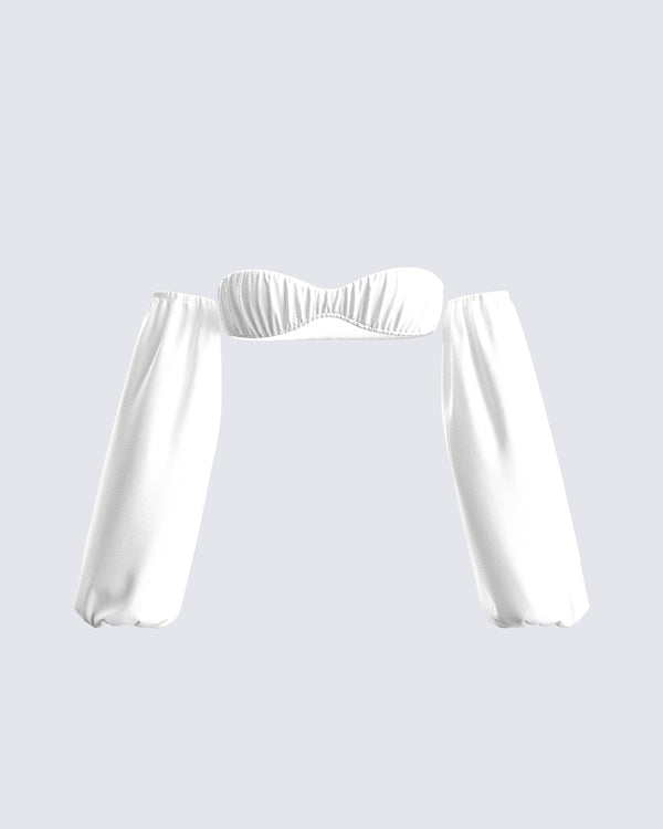 finesse Milly White Poplin Bra Top