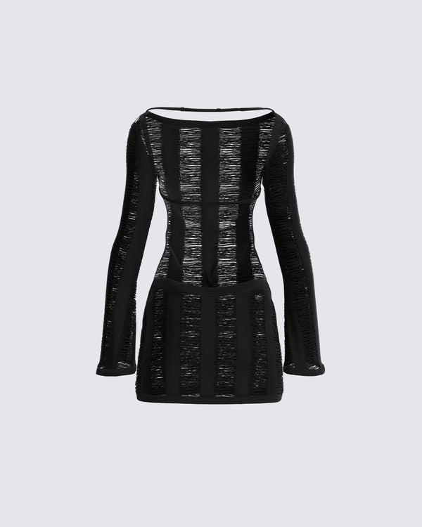 Finesse Mindy Black Mini Dress