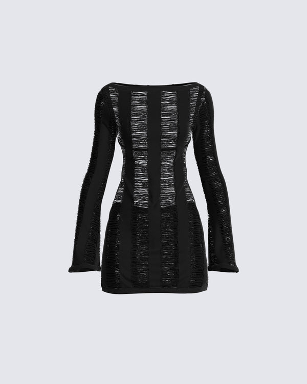 finesse Mindy Black Mini Dress