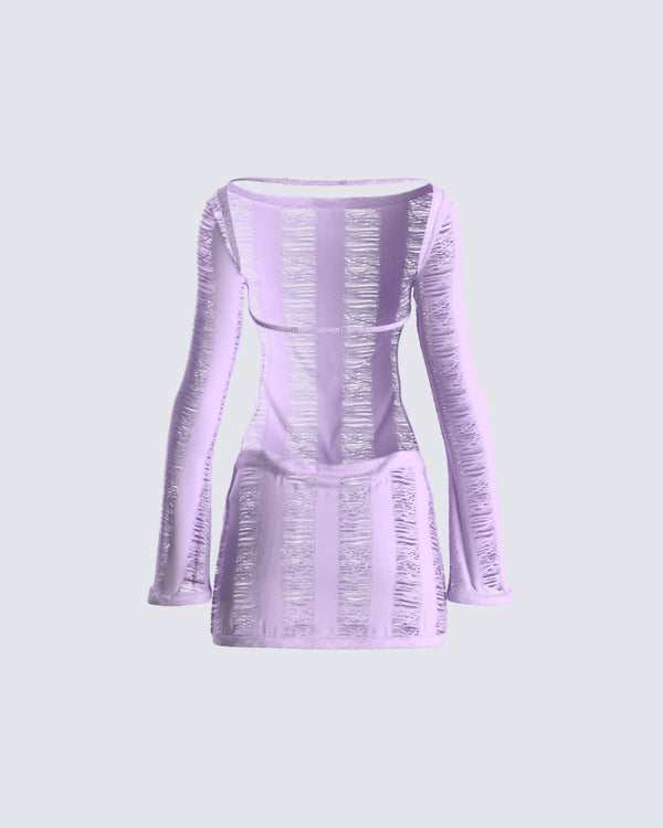 Finesse Mindy Lavender Mini Dress