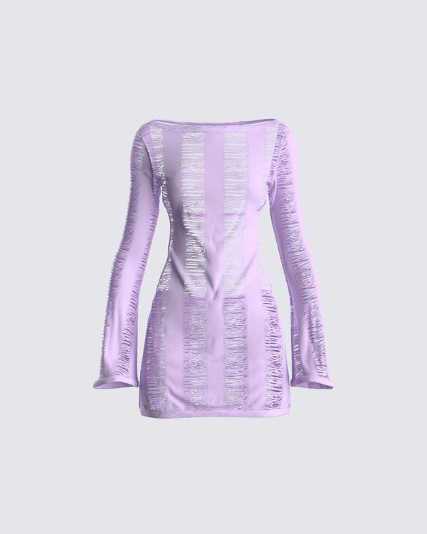 finesse Mindy Lavender Mini Dress