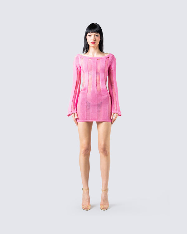 Finesse Mindy Pink Mini Dress