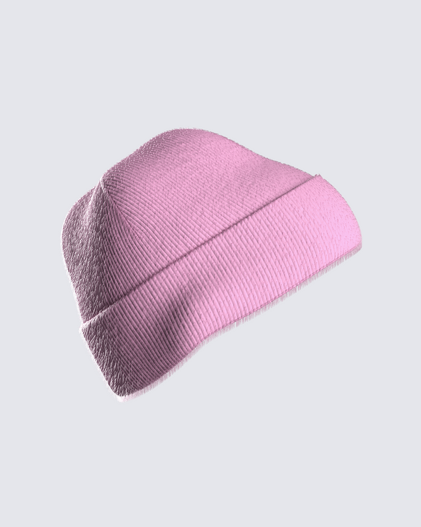 Finesse Molly Pink Ribbed Beanie