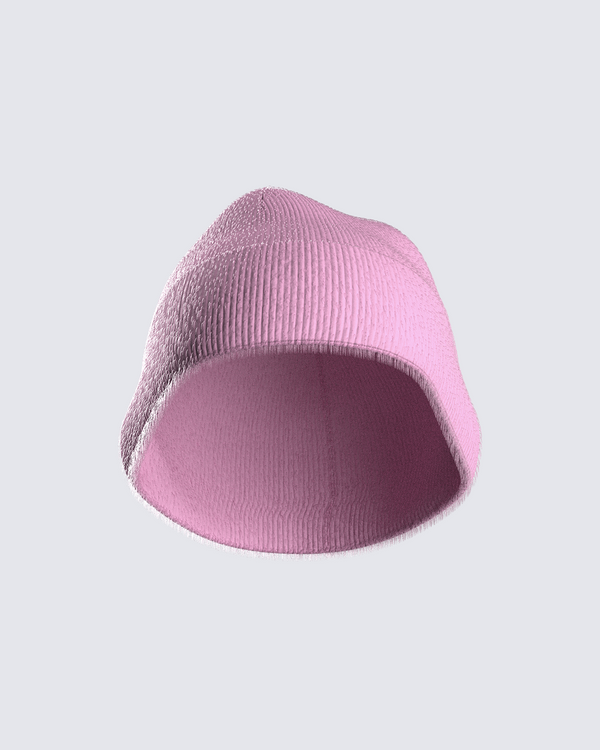 finesse Molly Pink Ribbed Beanie