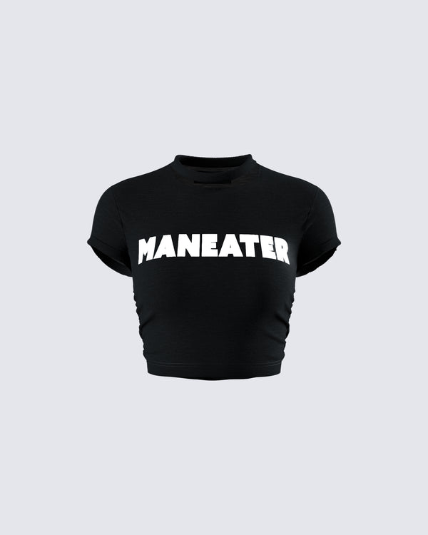 finesse Monte Black Jersey Graphic Top