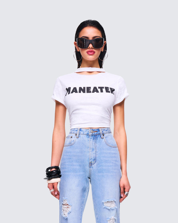 Finesse Monte White Jersey Graphic Top