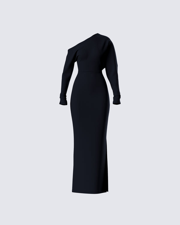 finesse Morwena Black Off Shoulder Maxi Dress