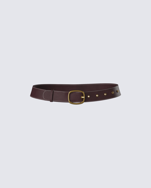 finesse Nadi Brown Vegan Leather Belt