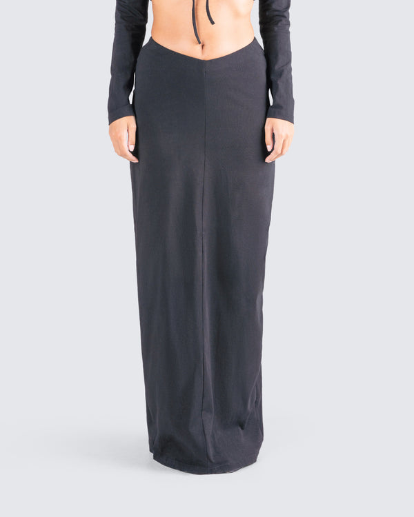 Finesse Nadia Black V Waist Skirt