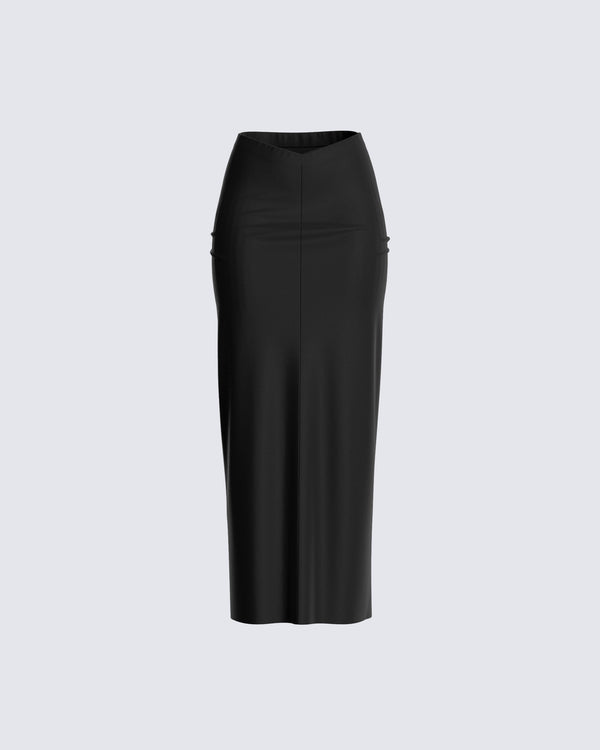 finesse Nadia Black V Waist Skirt