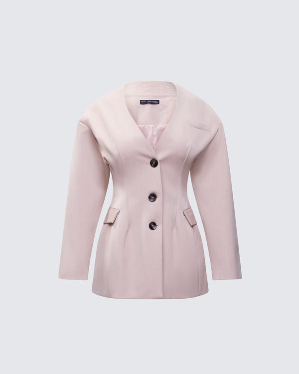 finesse Nahia Brown Cinched Waist Blazer