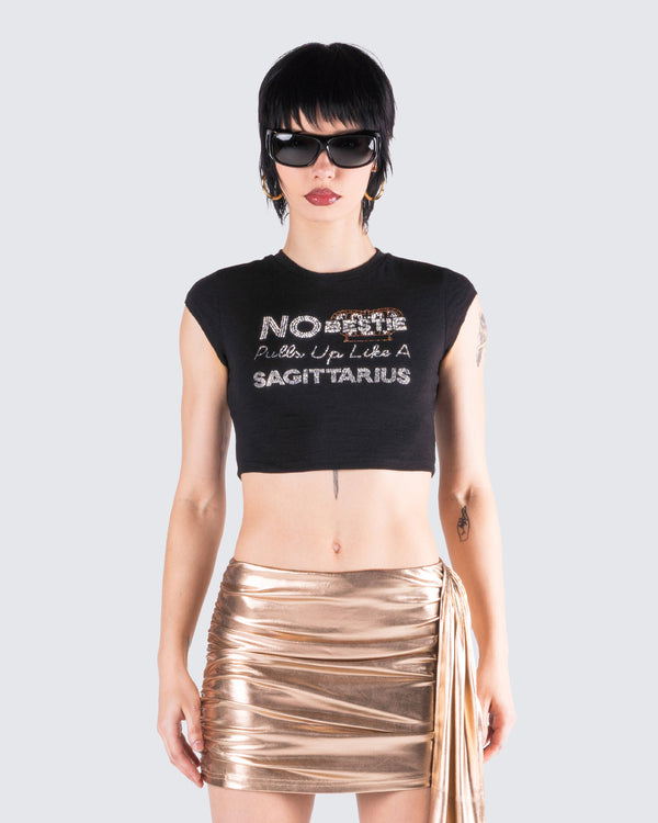 Finesse Naja Black Sagittarius Graphic Top
