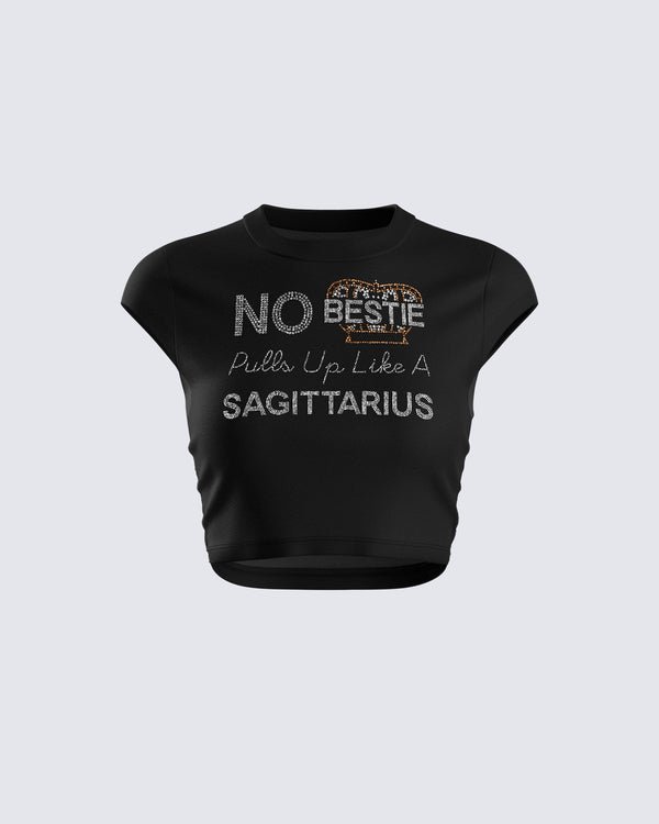 finesse Naja Black Sagittarius Graphic Top