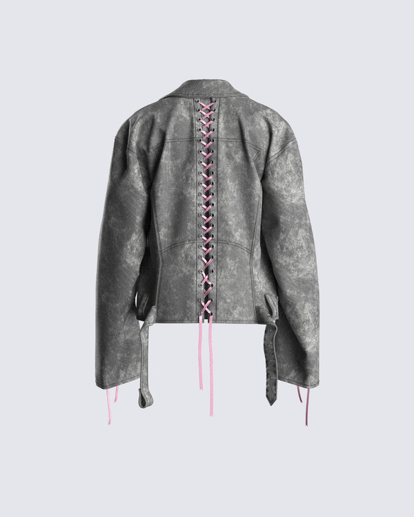 Finesse Nancy Black Vegan Leather Jacket