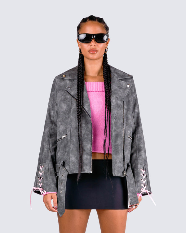 Finesse Nancy Black Vegan Leather Jacket