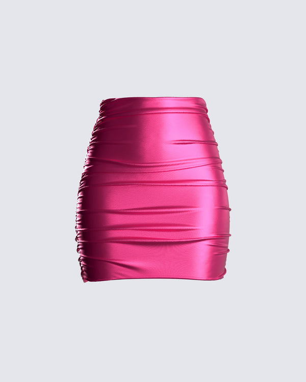 finesse Naomi Metallic Shirred Mini Skirt