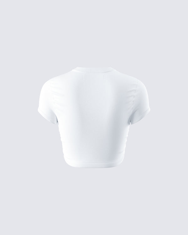 Finesse Nat White Jersey Graphic Top