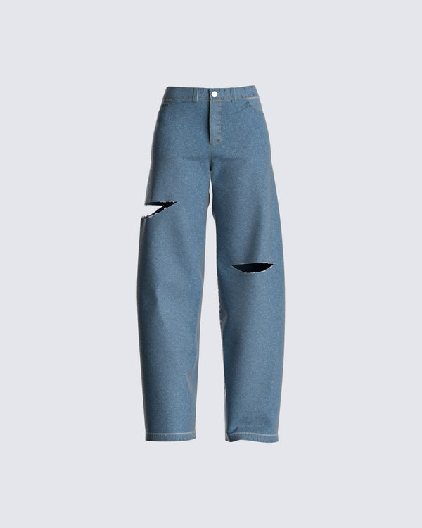 finesse Nena Wide Leg Blue Jeans