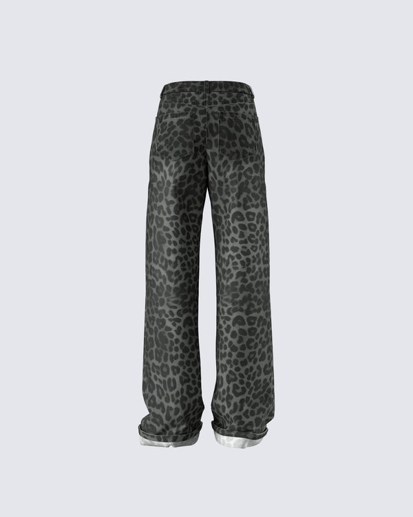 Finesse Nerida Leopard Mid Rise Pant