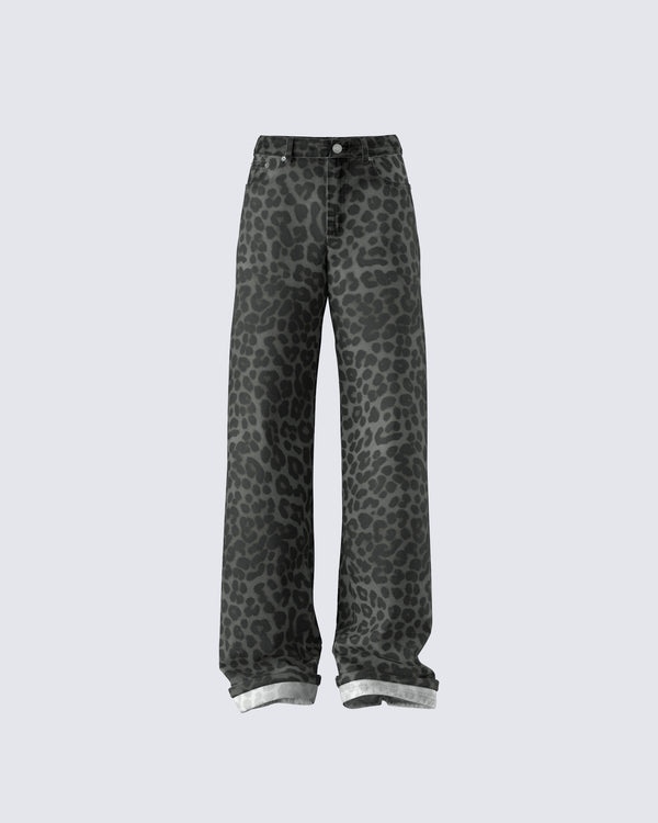 finesse Nerida Leopard Mid Rise Pant