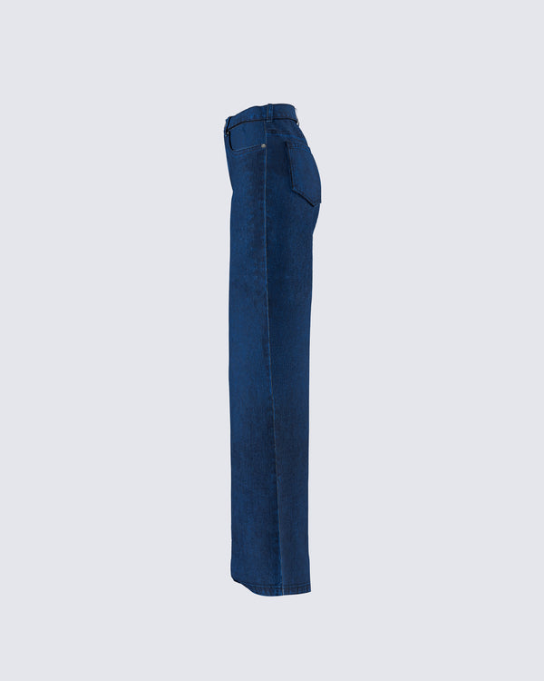 Finesse Nia High Waisted Dark Blue Jean