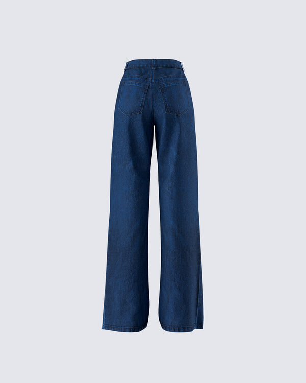 Finesse Nia High Waisted Dark Blue Jean