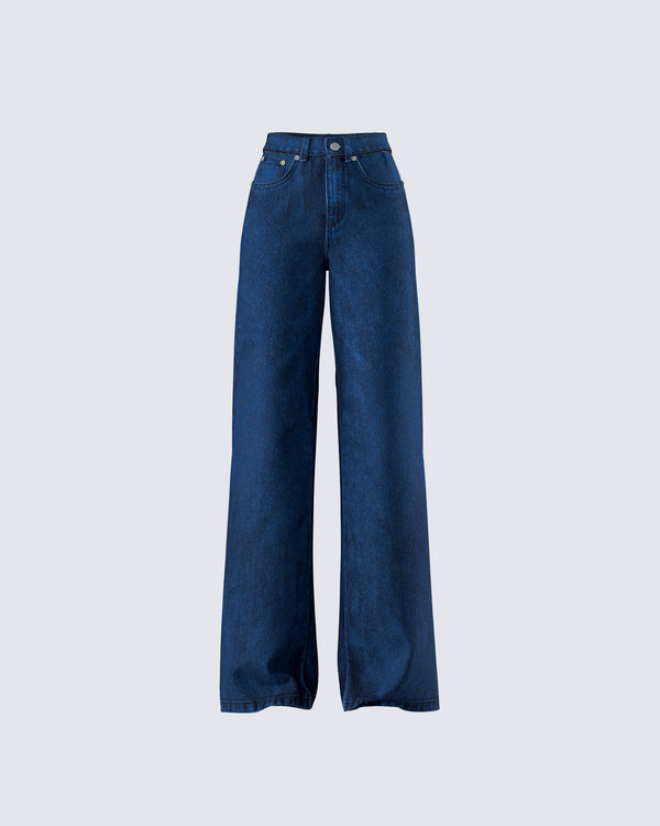 finesse Nia High Waisted Dark Blue Jean