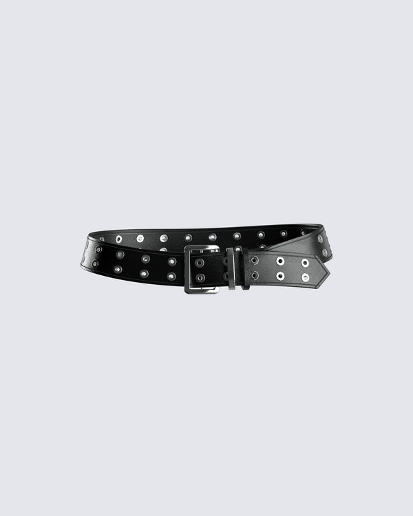 finesse Nico Black Double Eyelet Belt