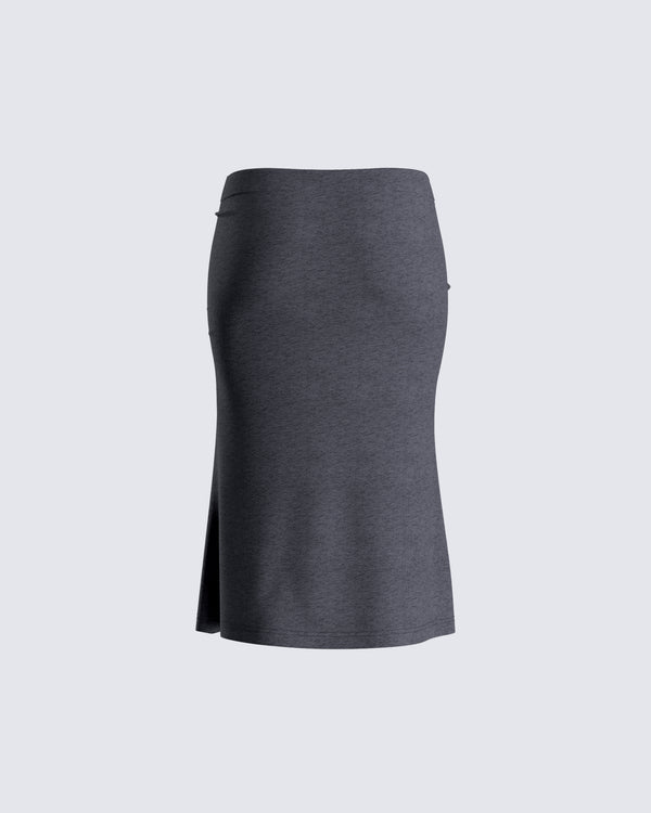 Finesse Nico Grey Jersey Midi Skirt