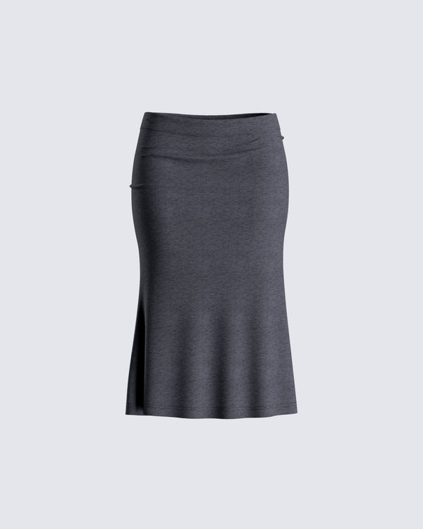finesse Nico Grey Jersey Midi Skirt