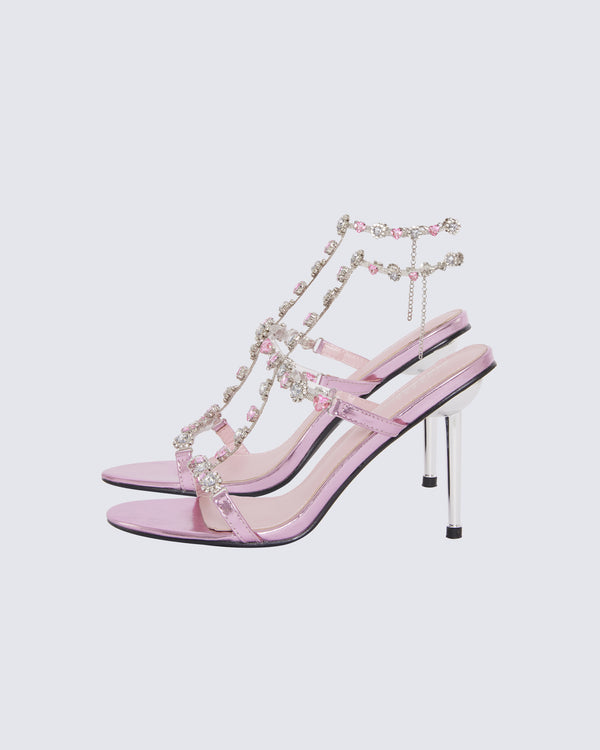 Finesse Nikki Pink Jewel Stiletto Heel