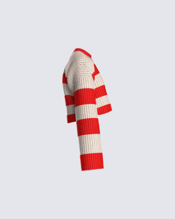 Finesse Nikko Stripe Sweater Knit Top