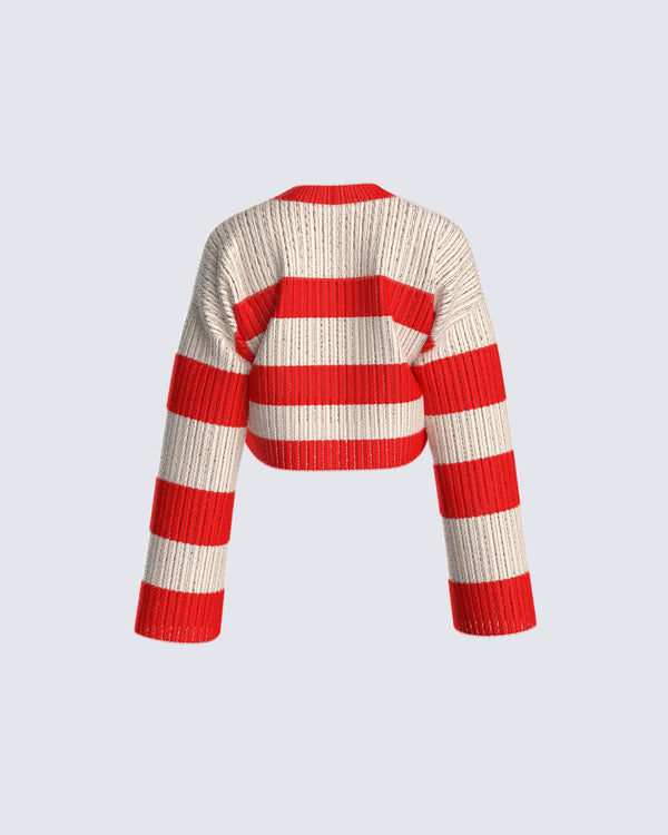 Finesse Nikko Stripe Sweater Knit Top
