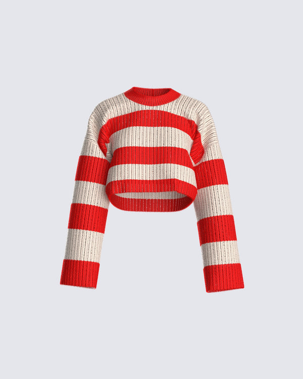 finesse Nikko Stripe Sweater Knit Top