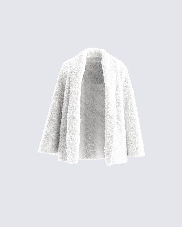 finesse Noah White Fur Coat