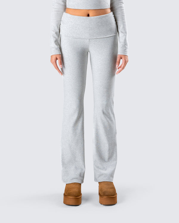 Finesse Noam Heather Grey Foldover Legging