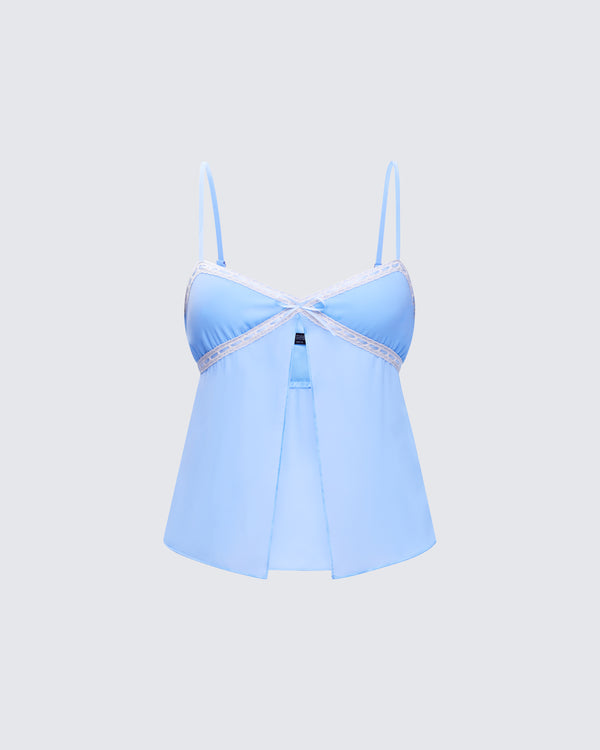 finesse Norma Baby Blue Chiffon Cami Top