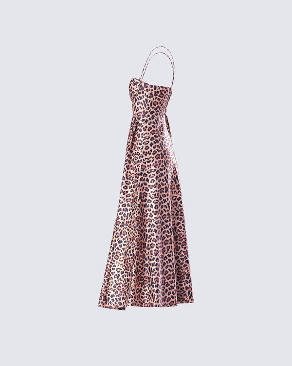 Finesse Novella Leopard Print Midi Dress
