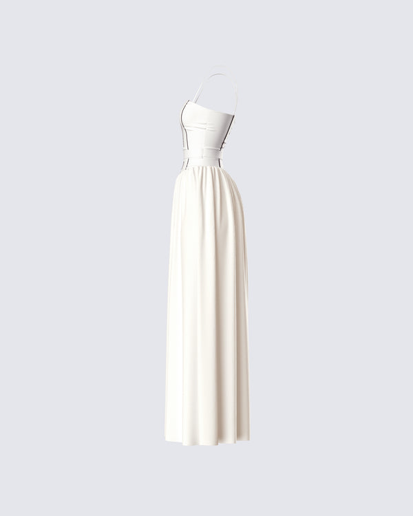 Finesse Nya Ivory Cotton Maxi Dress