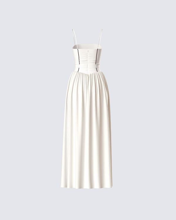 Finesse Nya Ivory Cotton Maxi Dress