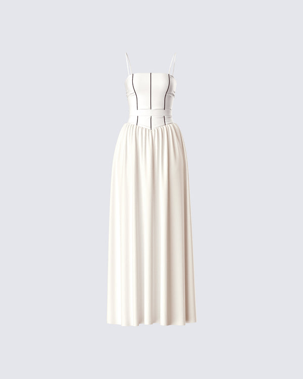 finesse Nya Ivory Cotton Maxi Dress