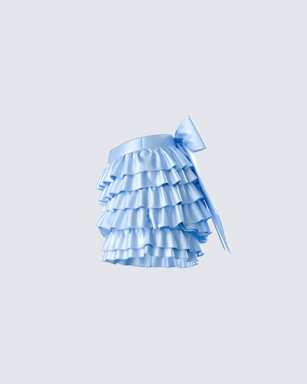 Finesse Oceana Blue Satin Ruffle Bloomer